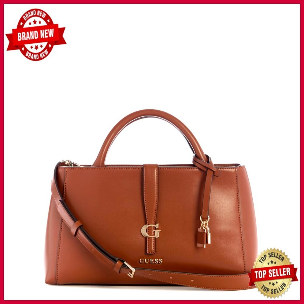 Eco Calf PU Satchel with Detachable Crossbody Strap, Interior Pockets